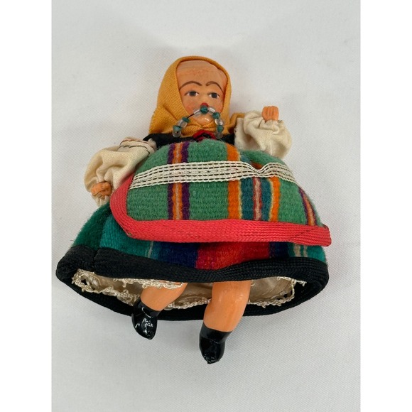 Other - Unbranded Miniature Folk Doll Unisex 3.5in Multi-Color Vintage European Costume
